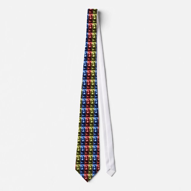 Mona Lisa Animal Print Primary Colors Neck Tie (Front)
