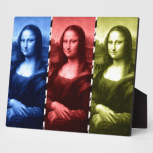 Mona Lisa Animal Print Primary Colors Plaque