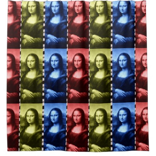 Mona Lisa Animal Print Primary Colors Shower Curtain