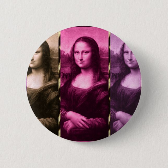 Mona Lisa Animal Print Purple Pink Chocolate Button (Front)