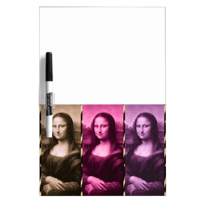 Mona Lisa Animal Print Purple Pink Chocolate Dry Erase Board (Front)