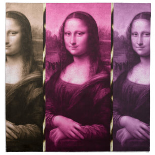 Mona Lisa Animal Print Purple Pink Chocolate Napkin
