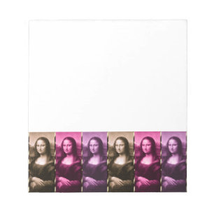 Mona Lisa Animal Print Purple Pink Chocolate Notepad