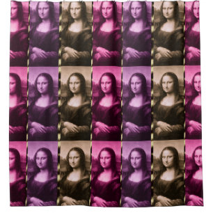 Mona Lisa Animal Print Purple Pink Chocolate Shower Curtain