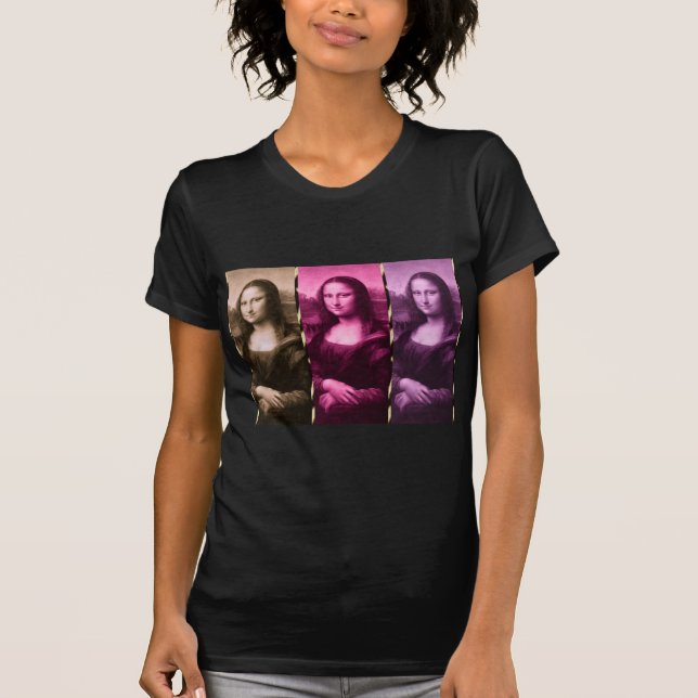 Mona Lisa Animal Print Purple Pink Chocolate T-Shirt (Front)