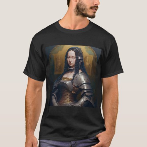 Mona Lisa Anime Style Wearing Armor T_Shirt