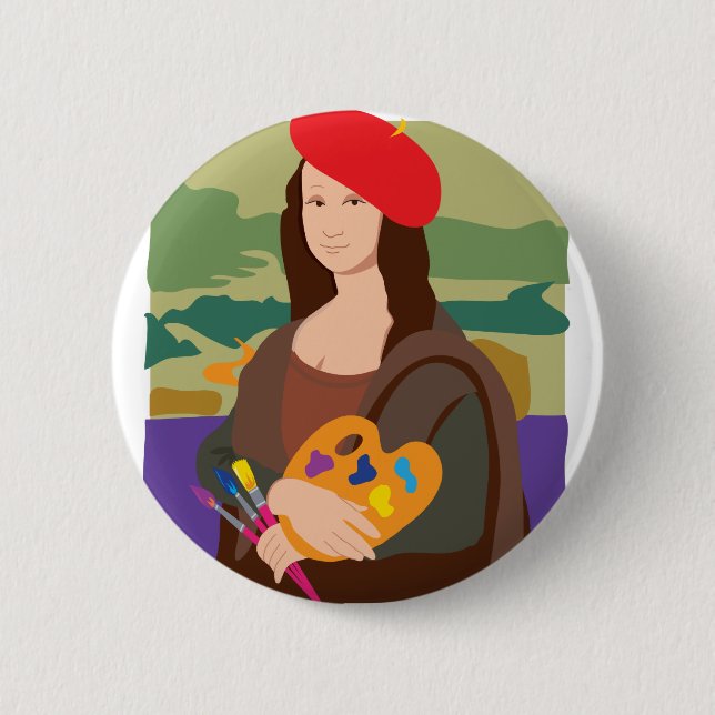Mona Lisa Artist Pinback Button (Front)