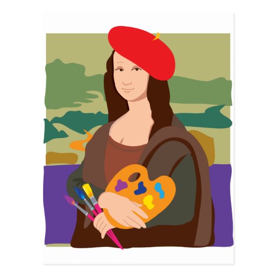 Mona Lisa Artist Postcard | Zazzle.com