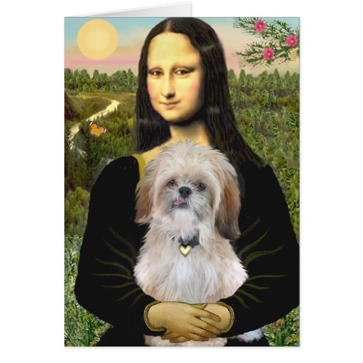 Mona Lisa - AShih Tzu (P) Cards (Front)