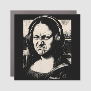 Mona Lisa Bass Face Funny Music Lovers DJs Car Magnet
