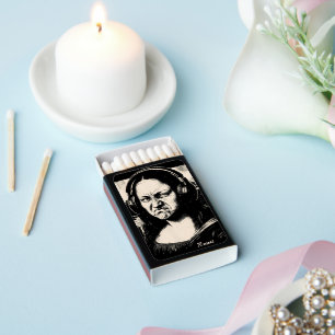 Mona Lisa Bass Face Funny Music Lovers DJs Matchboxes