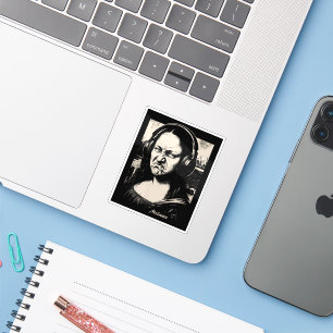 Mona Lisa Bass Face Funny Music Lovers DJs Sticker