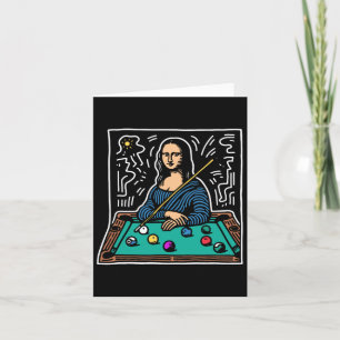 Mona-lisa Billiards - Funny Mona-lisa Pool Billiar Card
