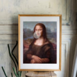 Mona Lisa blowing gray bubble gum Photo Print<br><div class="desc">Mona Lisa blowing gray bubble gum</div>