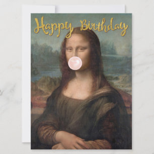 Mona Lisa Blowing Pink Bubble gum