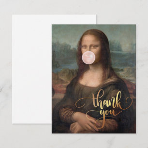 Mona Lisa Blowing Pink Bubble gum