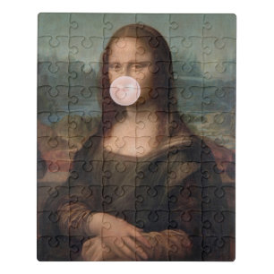 Mona Lisa Blowing Pink Bubble gum Jigsaw Puzzle