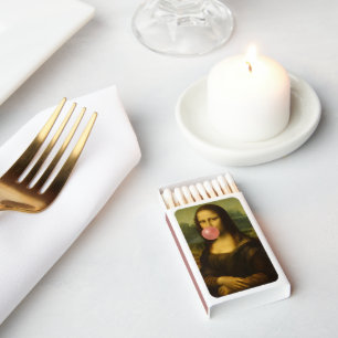 Mona Lisa Blowing Pink Bubble Gum Matchboxes