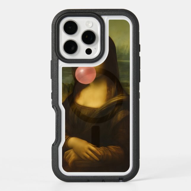 Mona Lisa Blowing Pink Bubble Gum Otterbox iPhone Case (Back)