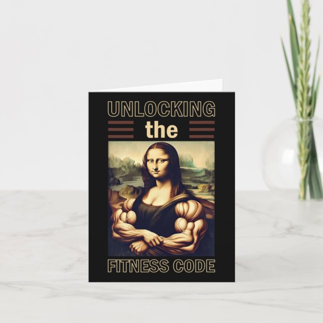 Mona Lisa Bodybuilding Muscle Gym Weightlifting Wo Card (Front)
