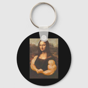 Mona Lisa Bodybuilding Muscle Gym Workout Outfits Keychain