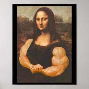 Mona Lisa Bodybuilding Muscle Gym Workout Outfits  Poster