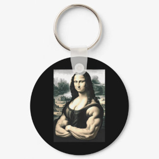 Mona Lisa Bodybuilding Parody Leonardo Da Vinci Me Keychain