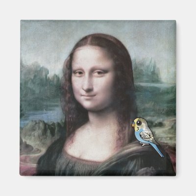 Mona Lisa &amp; Budgies Magnet