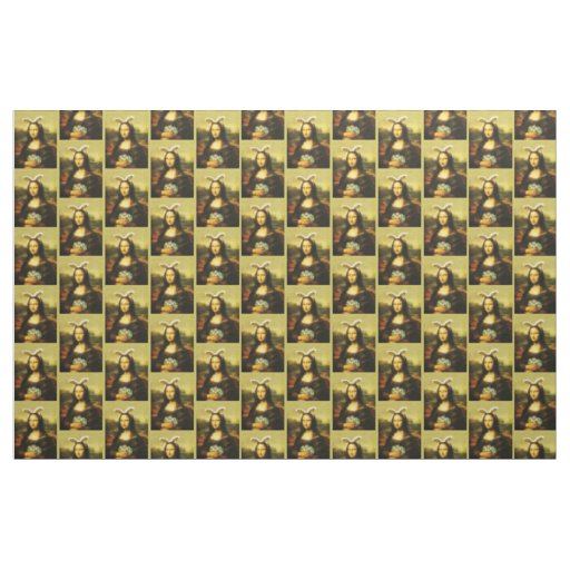 Mona Lisa Bunny Ears Easter Fabric