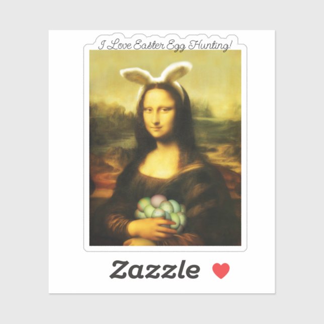 Mona Lisa Bunny Ears Easter Sticker (Sheet)