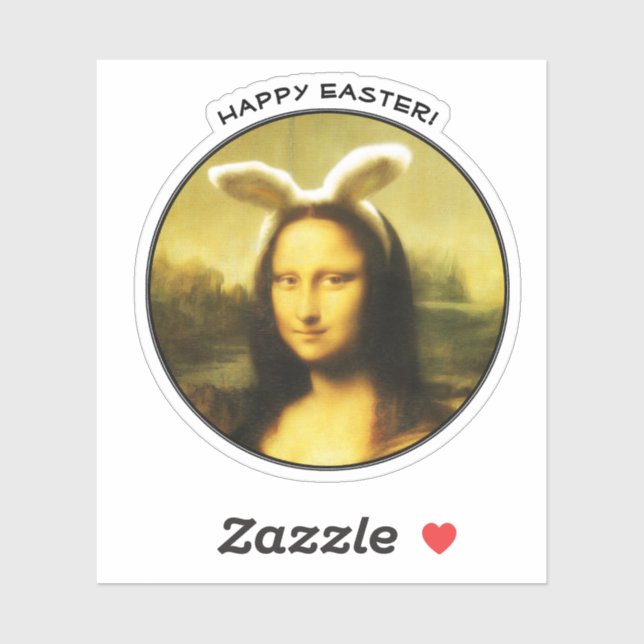 Mona Lisa Bunny Ears Easter Sticker (Sheet)