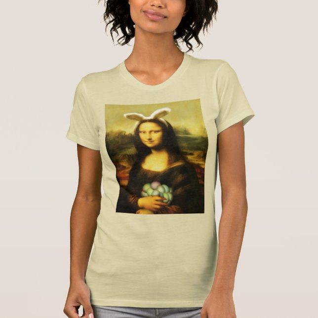 Mona Lisa Bunny Ears Easter T-Shirt (Front)