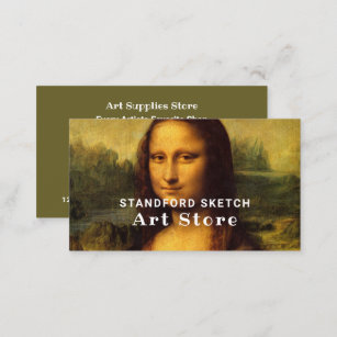Mona Lisa By Leonardo Da Vinci, Art Supplies Store Business Card