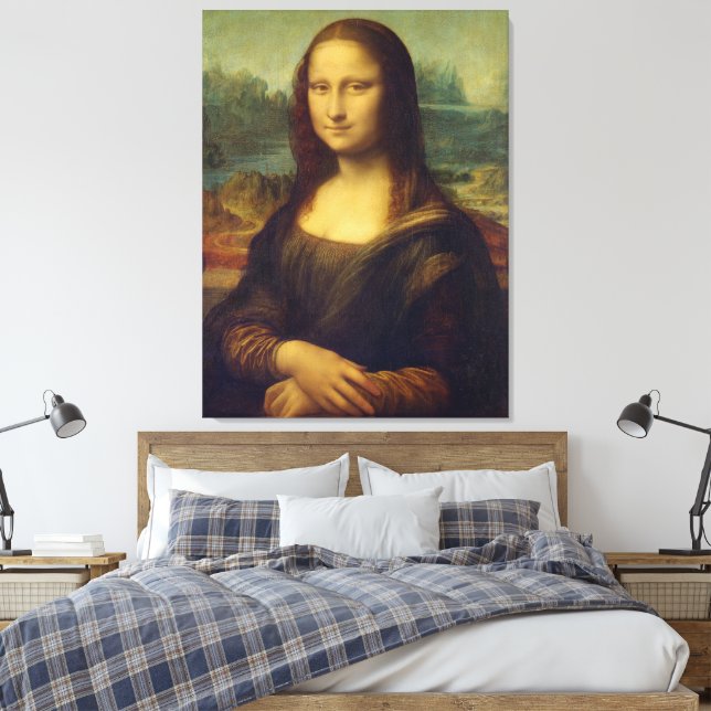 Mona Lisa By Leonardo Da Vinci Canvas Print (Insitu(Bedroom))