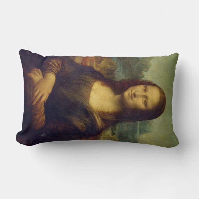 Mona Lisa by Leonardo da Vinci Lumbar Pillow (Front)