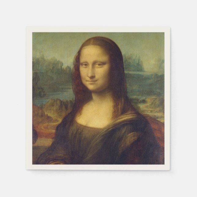 Mona Lisa by Leonardo Da Vinci Napkins (Front)
