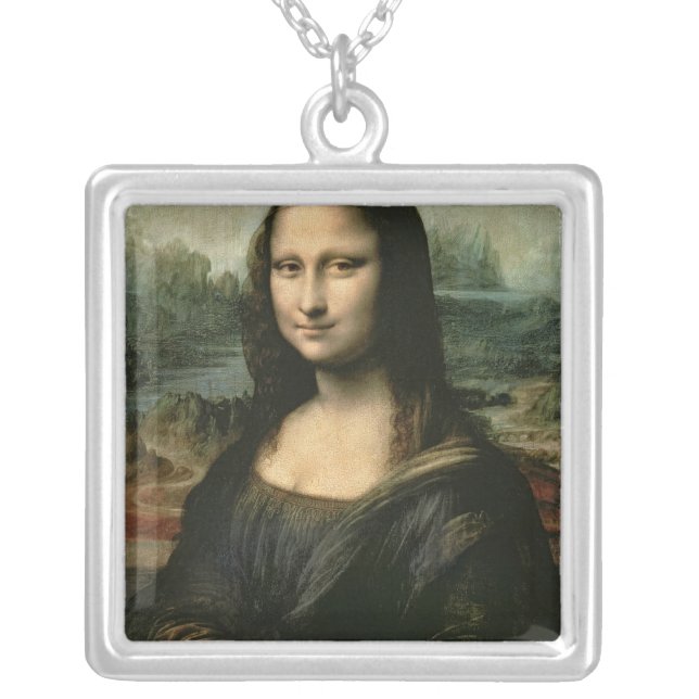 Mona Lisa, c.1503-6 Silver Plated Necklace (Front)