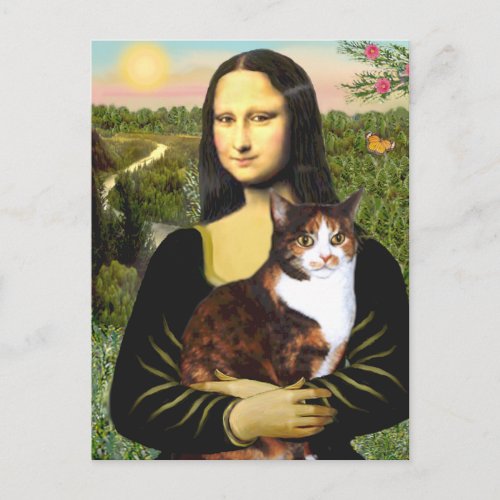 Mona Lisa _ Calico cat Postcard