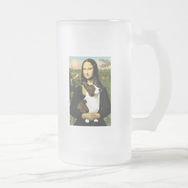 Mona Lisa - Cardigan Welsh Corgi Frosted Glass Beer Mug (Right)