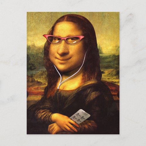 Mona Lisa Caricature Postcard