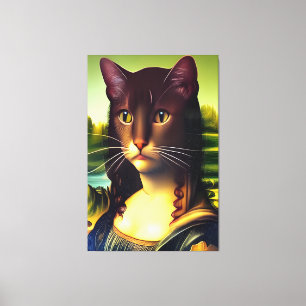 Mona Lisa Cat Portrait Canvas Print