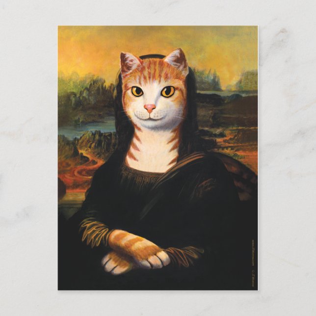 Mona Lisa Cat Postcard (Front)