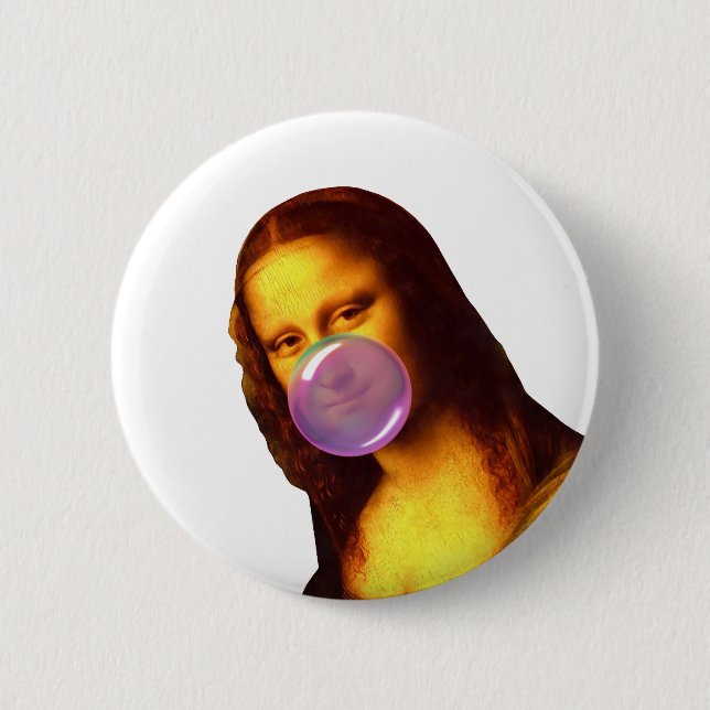 Mona Lisa Chewing gum Bubble Button (Front)