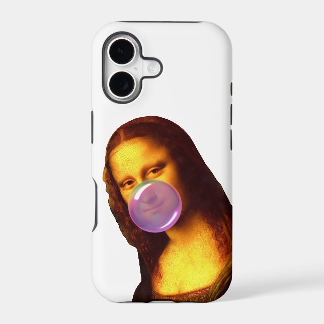 Mona Lisa Chewing gum Bubble Iphone Case (Back)