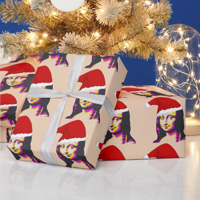 MONA LISA CHRISTMAS FUNNY WRAPPING PAPER (Holidays)
