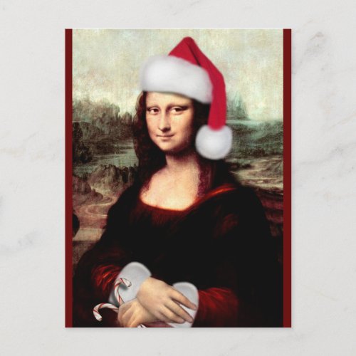 Mona Lisa Christmas Postcard