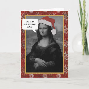 Mona Lisa Christmas Smile Anti Christmas Card