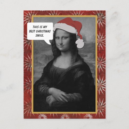 Mona Lisa Christmas Smile Anti Christmas Card