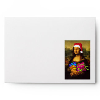 Mona Lisa Comes As Santa Claus Envelope