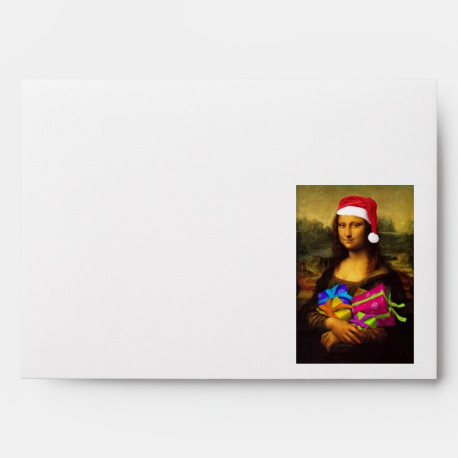 Mona Lisa Comes As Santa Claus Envelope (Front)
